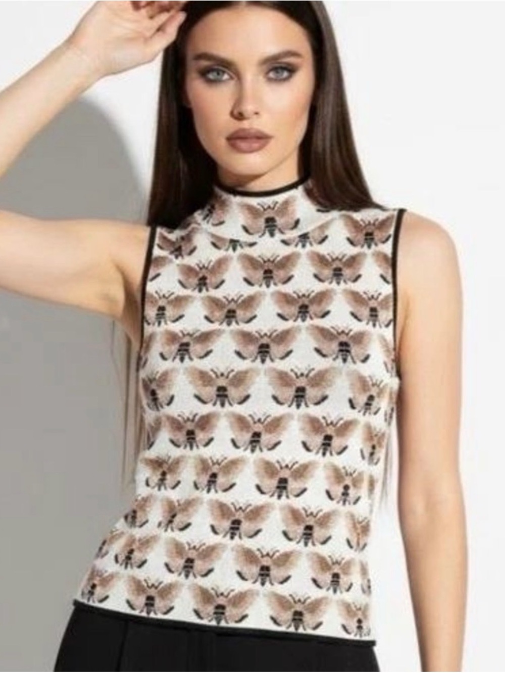Sarah Gordon x Maeve Maria Moth Mock Neck Sweater Tank S Anthropologie Fall